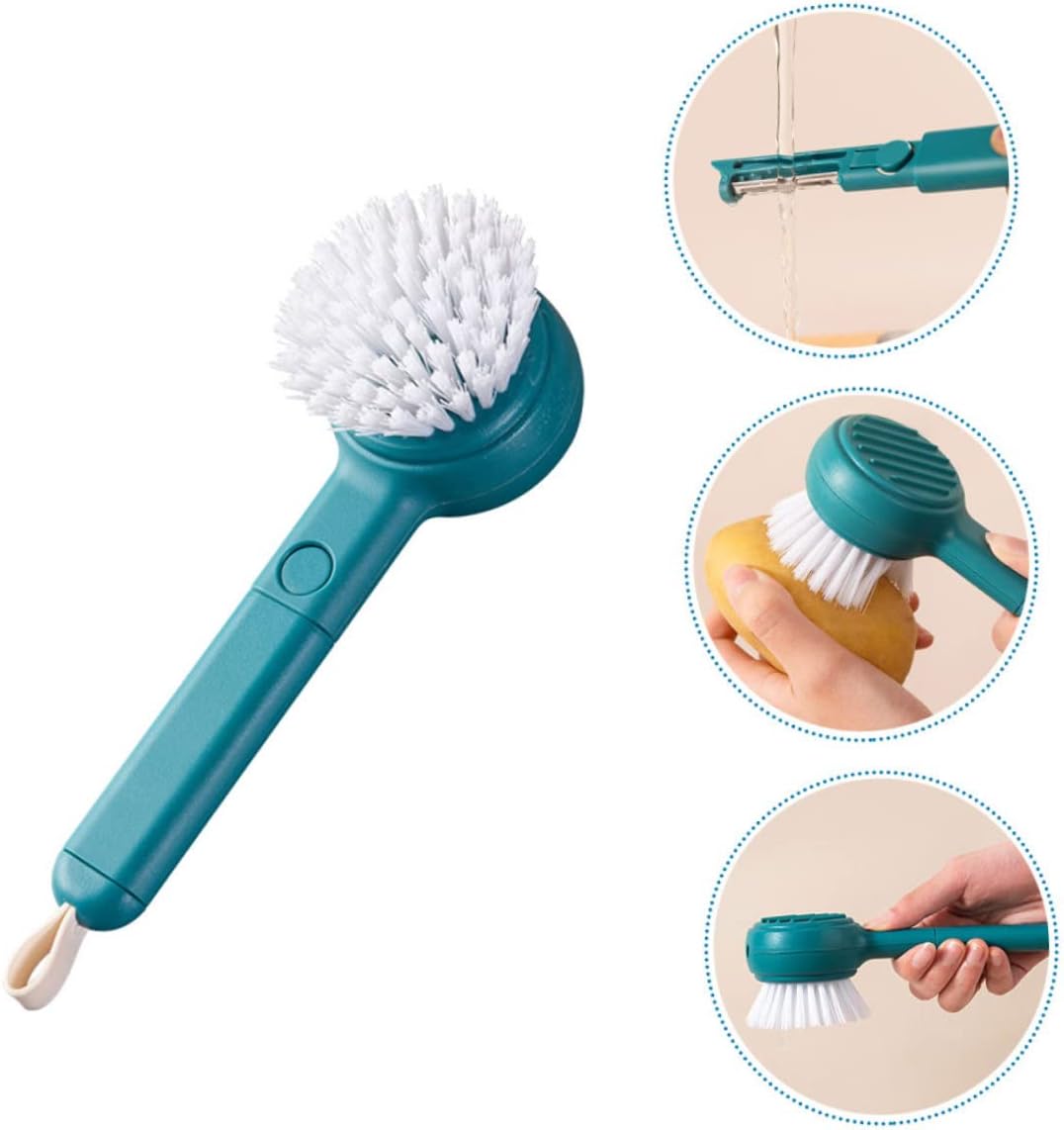 1pc Fruit and Vegetable Cleaning Brush with Peeling Function KICHOUSE Blue Abs