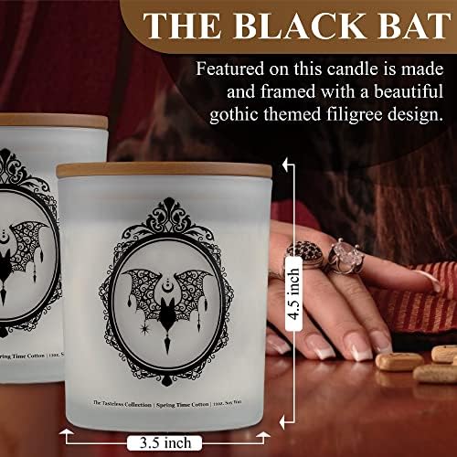 Gothic Bat Candle Black and White Home Decor