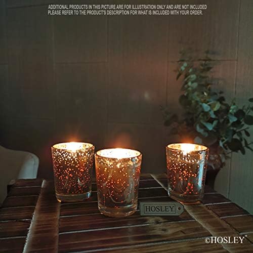 Hosley Premium Scented Glass-Filled Votive Candles 6-Pack Rose