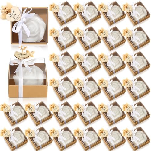 Threlaco 50 Sets Wedding Rose Candles Favor Bulk