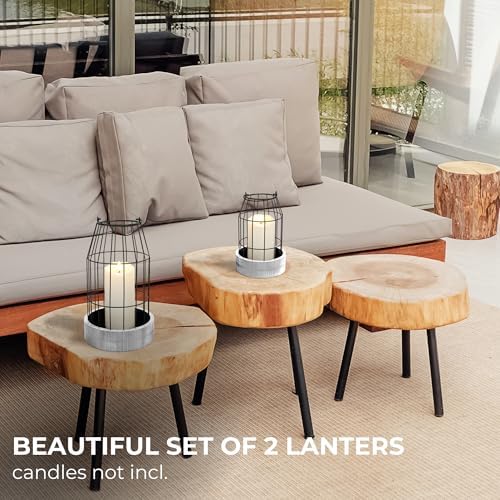 Stylish Rustic Lanterns Set of 2