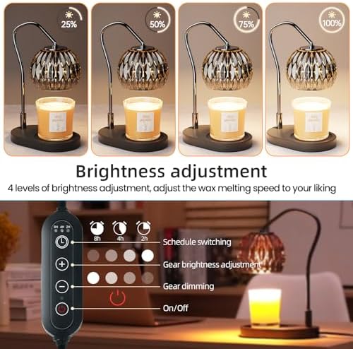 Candle Warmer Lamp Timer Dimmer Black Decor