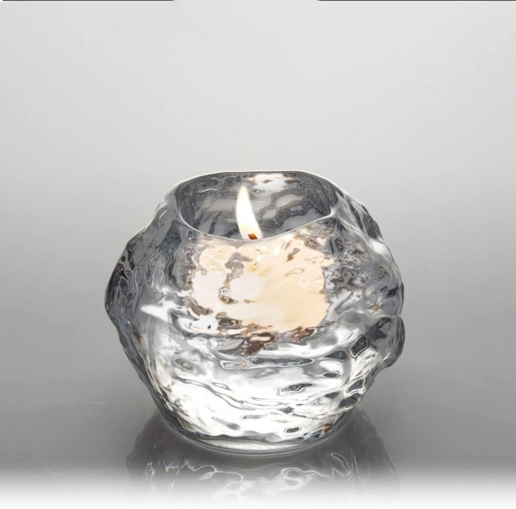 Classic Glass Candlestick Holder with Elegant Design for Home Restaurant Use