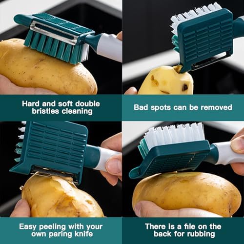 Dual-Function Vegetable Brush Julienne Peeler