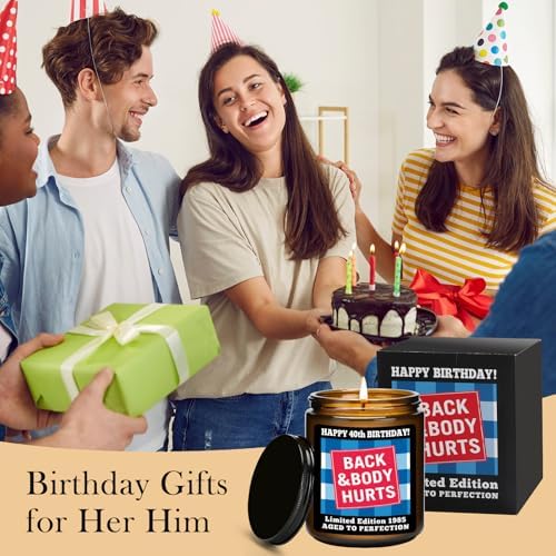 40th Birthday CandleLIMITED EDITION 1985 Scented Glass Candle for Women Men