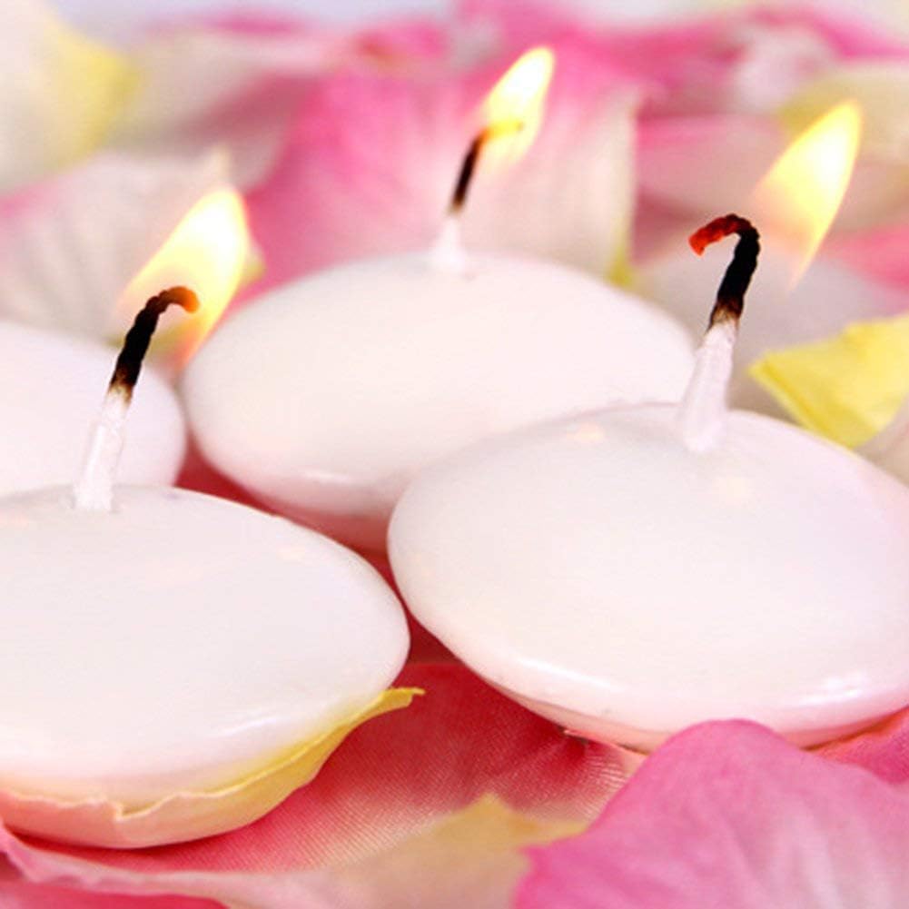 12-Piece White Floating Candles for Weddings Parties Smokel-Free Beauty