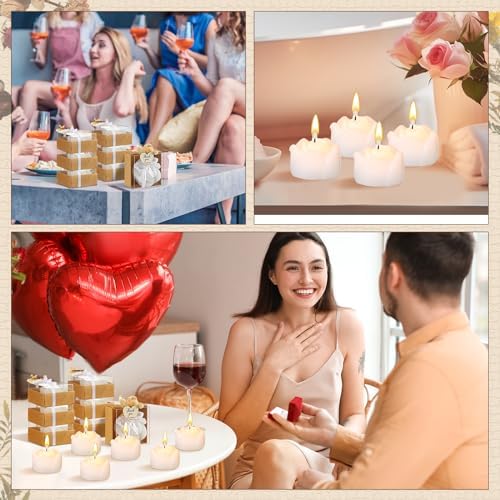 Threlaco 50 Sets Wedding Rose Candles Favor Bulk