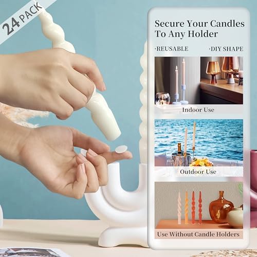Securely Stick to Any Surface Zechkavaa White Wax Candle Adhesive Dots