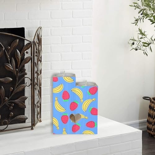 Summer Fruits - Themed Candle Holders Wooden Heart Design for Home Wedding Occasions