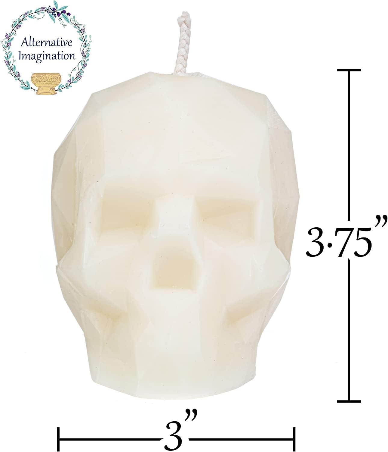 Large White Skull Bee Candle