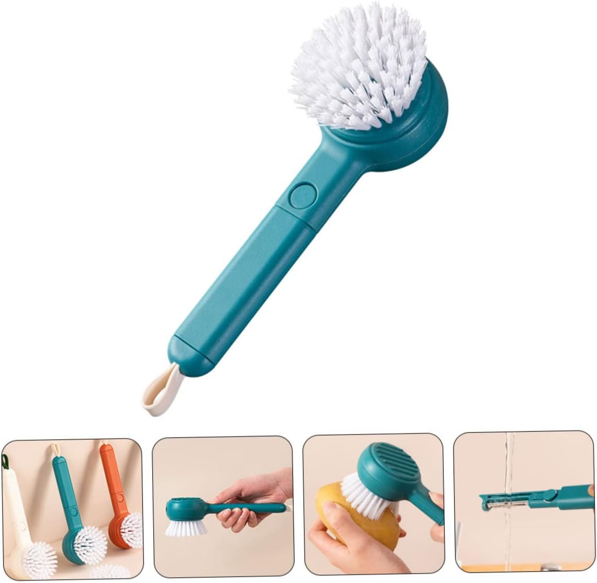 1pc Fruit and Vegetable Cleaning Brush with Peeling Function KICHOUSE Blue Abs
