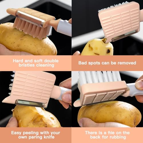 2 in 1 Vegetable Brush and Julienne Peeler