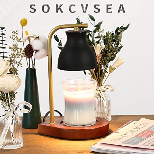 SOKCVSEA Candle Warmer Lamp - Candle Lamp Warmer with Dimmable CBlack Gold