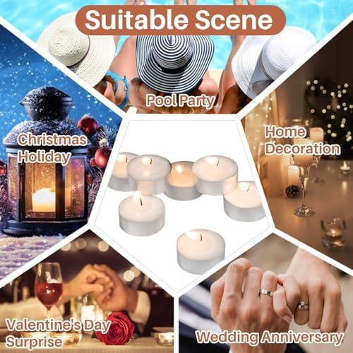 Mini Tea Lights for Home Pool and More