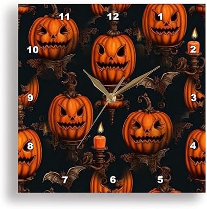 3DRose 10-Inch Halloween Wall Clock Silent
