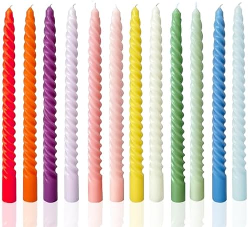 Religious Taper Candles Pastel 12-Skewer Pack