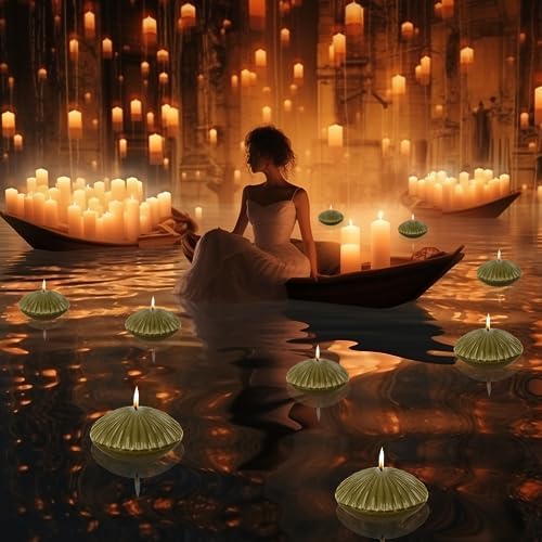 Olive Floating Candles Large 3