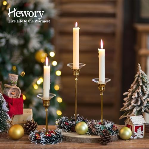Hewory Glass Bobeches for Candle Drip Catcher