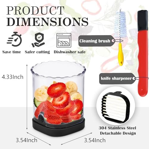 Fruit Slicer with Sharpener Cleaning Brush