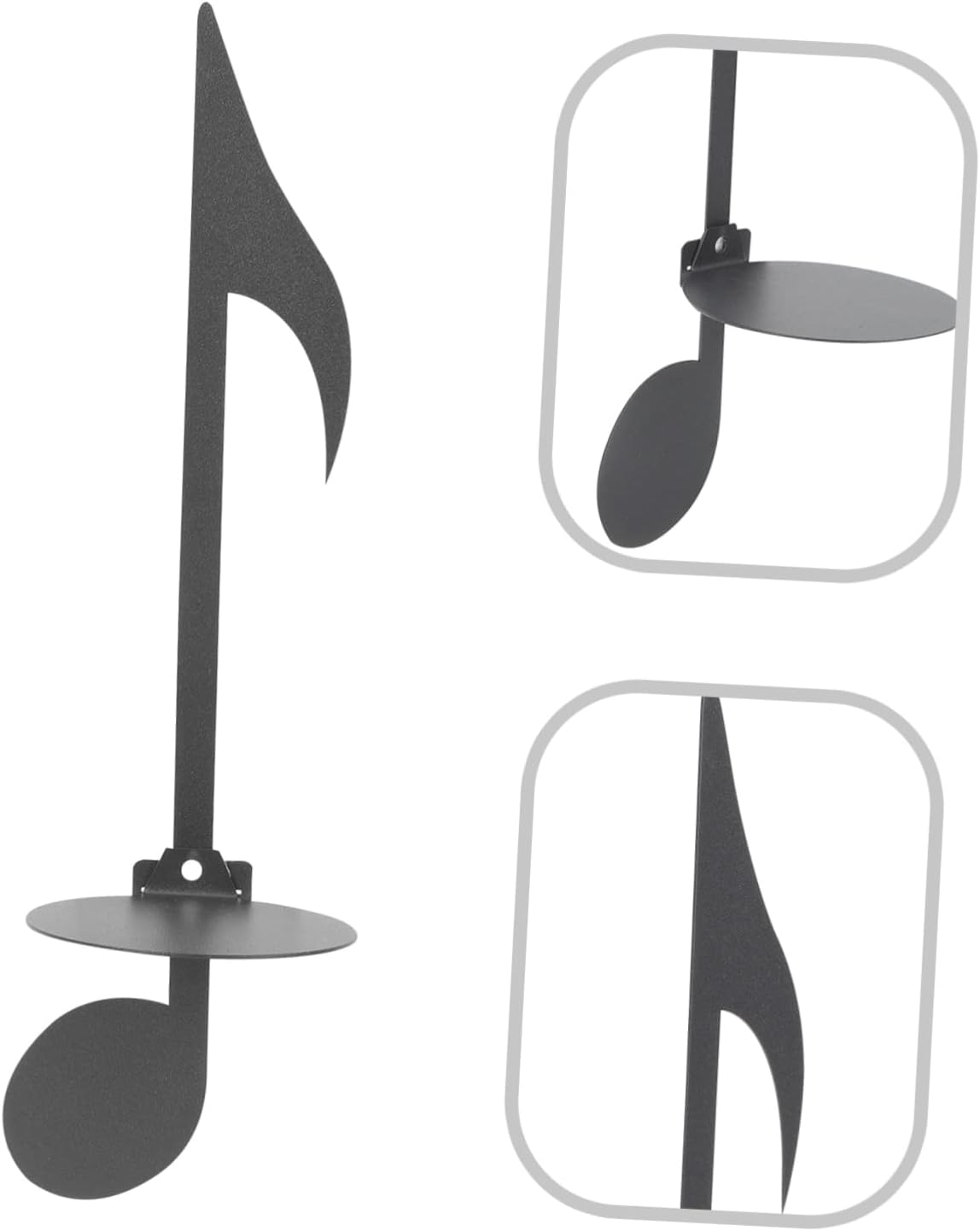 Square Metal Wall Candle Holder with Music Notes Design