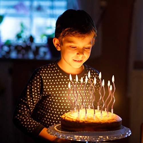 48 Twisty Metallic Rose Birthday Candles
