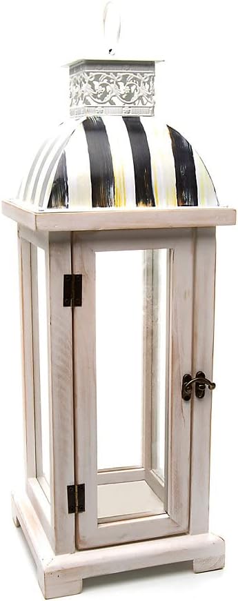 Modern Black White Lantern for Flameless Candles
