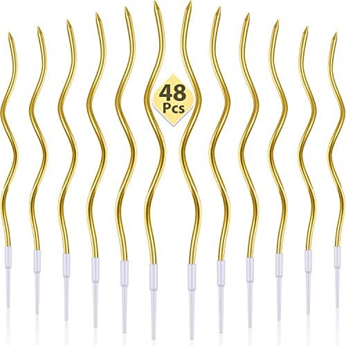 Twisty Metallical Birthday Candles with Holders