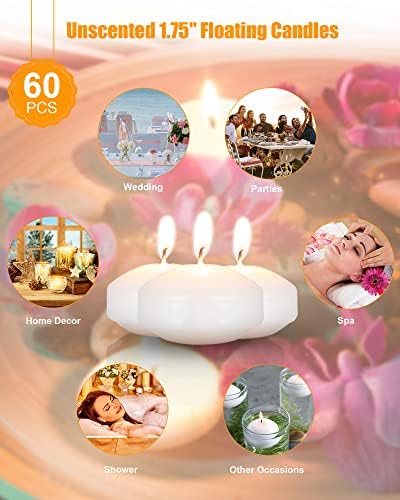 Elegant 80-Piece White Floating Candles for Weddings More