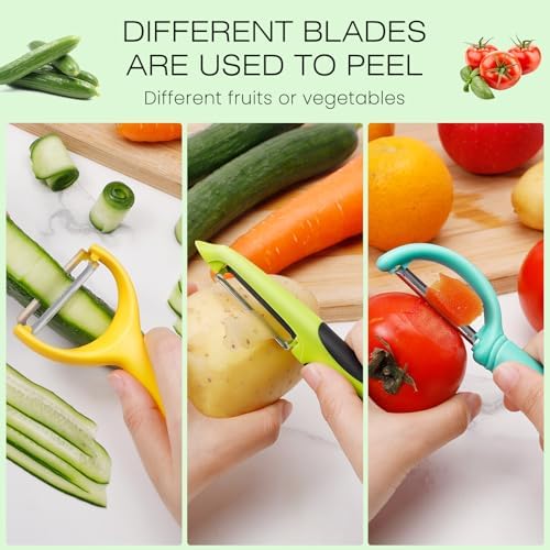 Upgrade Stainless Steel Potato Peeler - 6PCS Kitchen Tool with Easy Peeling Ergonomic Design