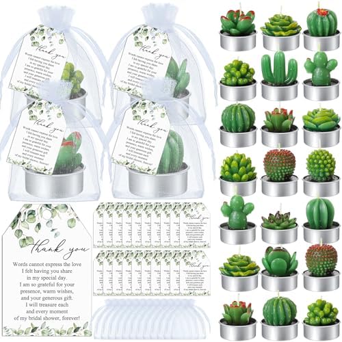 30-Set Floral Candle Party Favor for Bridal Events