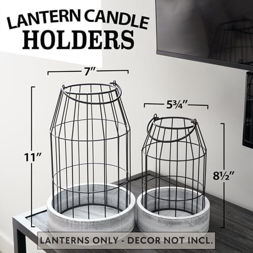 Stylish Rustic Lanterns Set of 2