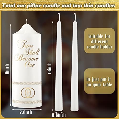 Frienda Wedding Taper Candles 3-Piece Set