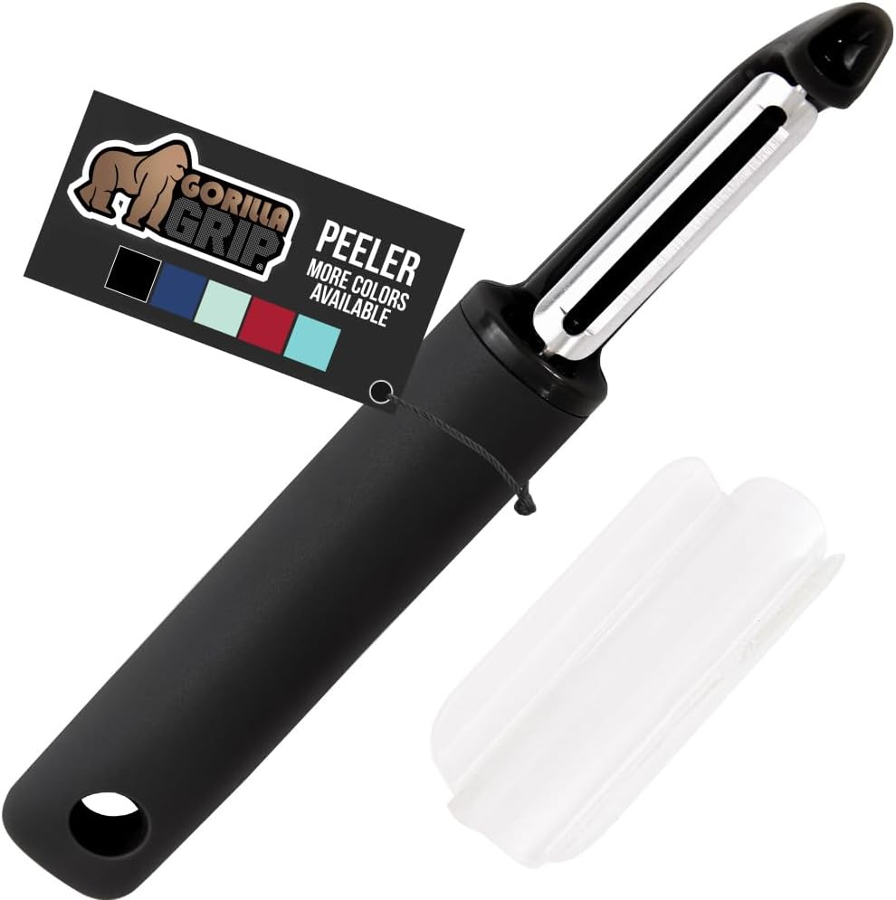 GORILLA GRIP Sharp Stainless Steel Vegetable Peeler Comfortable Handle Dishwasher Safe