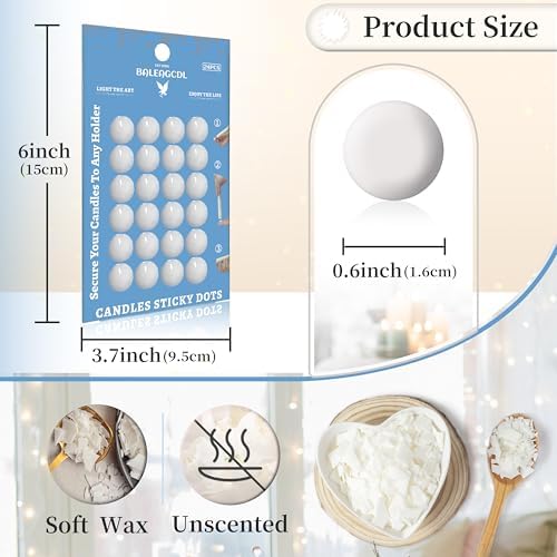Securely Stick to Any Surface Zechkavaa White Wax Candle Adhesive Dots