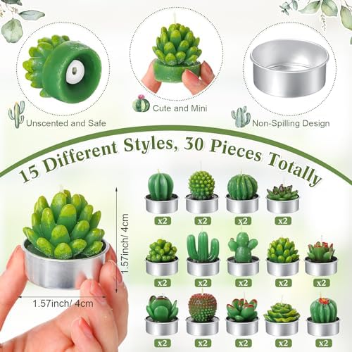 30-Set Floral Candle Party Favor for Bridal Events