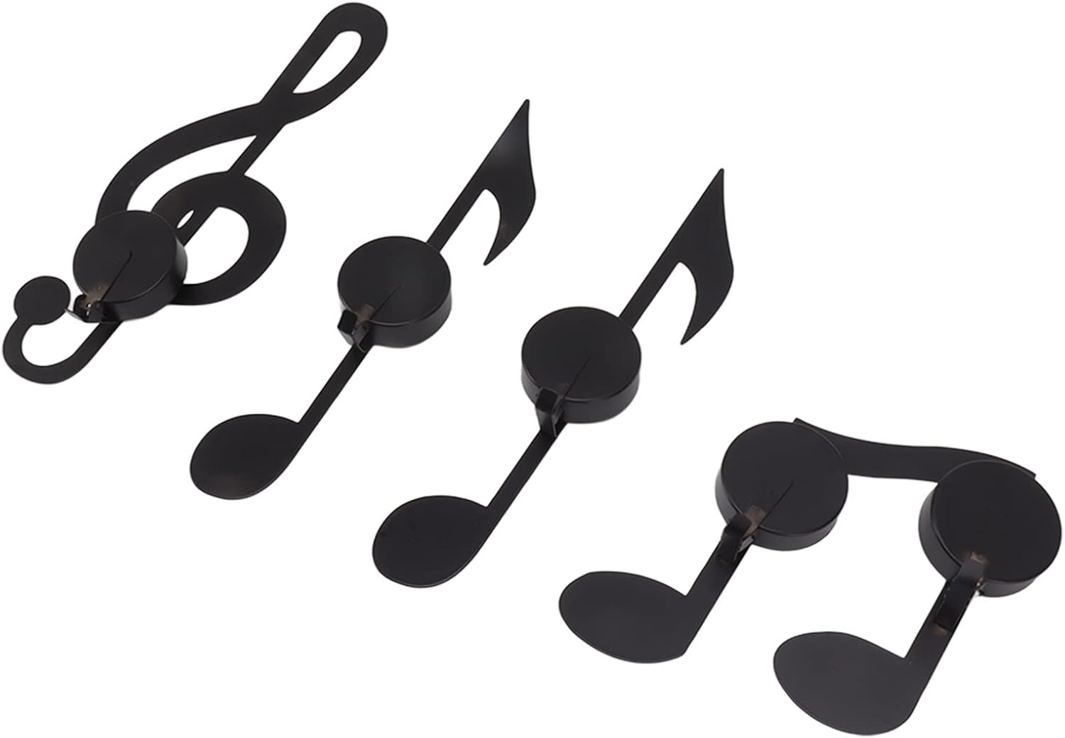 4Pcs Wall Sconces Black Metal Music Note Candle Holders