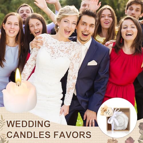 Threlaco 50 Sets Wedding Rose Candles Favor Bulk