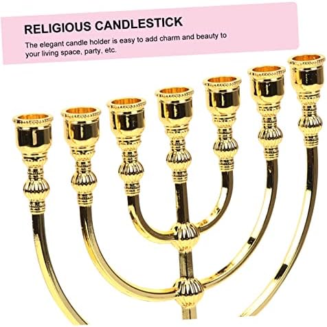 7-Piece Israeli Metal Candlestick Set for Home or Church