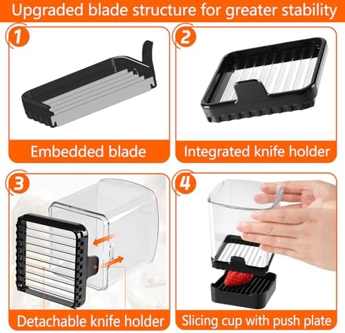 Efficient Fruit Slicer with 9 Blades and Detachable Design