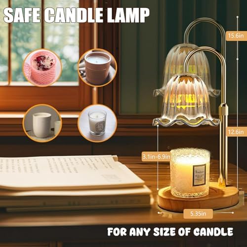 Adjustable Candle Warmer Lamp - dimmer control flameless safe elegant and practical