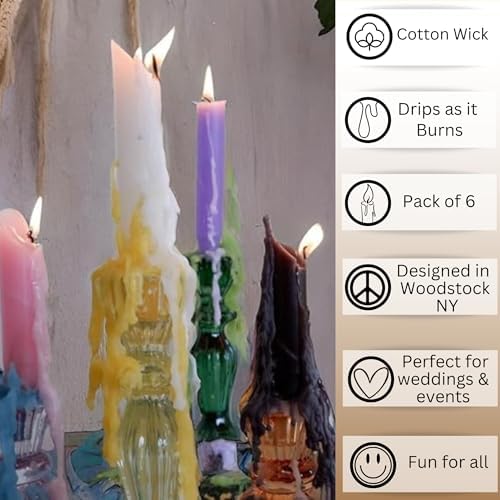 Candlestock White Wine Bottle Drip Candles Pack of 6
