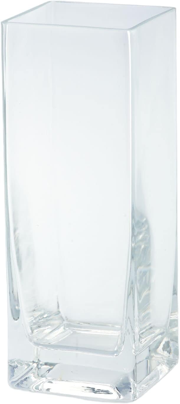 8 Clear Square Thick Glass Pillar Candle Holder