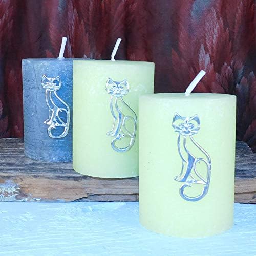 3-Piece Cat Candle Pin Set Fine Pewter by William Sturt