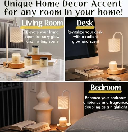 ROZATO Candle Warmer Lamp with 4 Candles Perfect for Home
