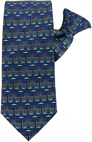 Menorah Candle Clip-On Tie Hanukkah Jewish Accessories