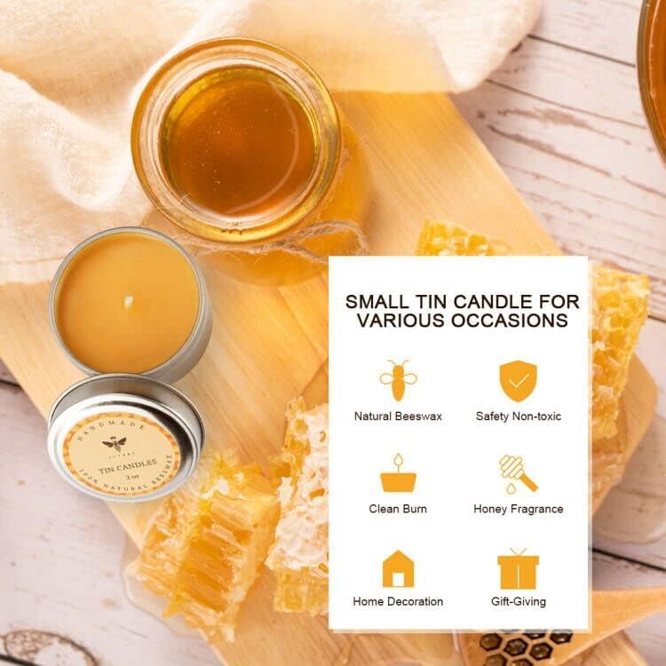 4pk Pure Beeswax Emergency Travel Candles - Honey Scent Natural Safe
