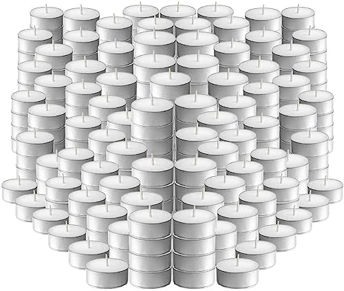 Unmatched 5 Bucket of 200 White Tea Lights - Reliable Durable and Long-Burning