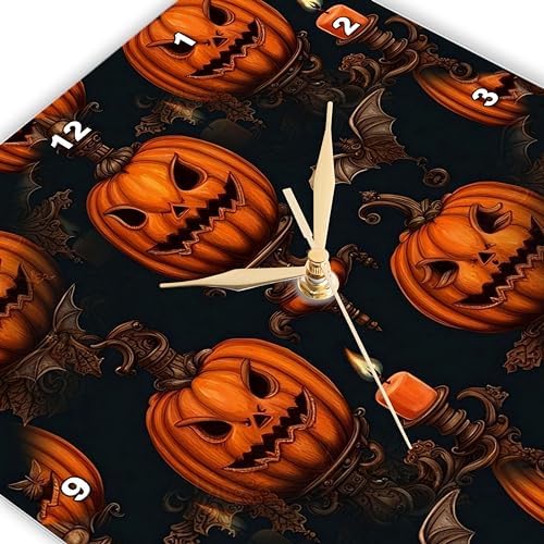 3DRose 10-Inch Halloween Wall Clock Silent