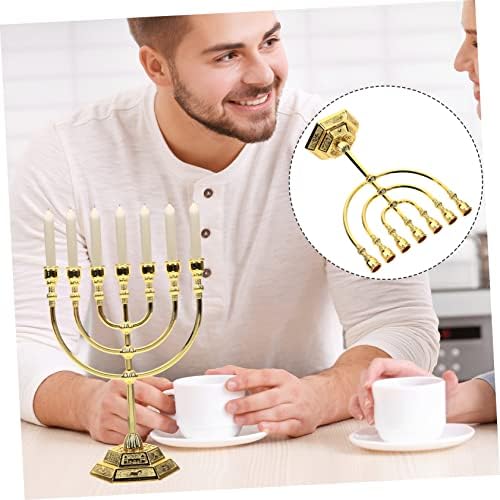 7-Piece Israeli Metal Candlestick Set for Home or Church