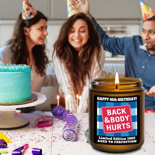 40th Birthday CandleLIMITED EDITION 1985 Scented Glass Candle for Women Men